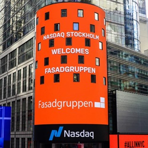 Första dagen för handel i Fasadgruppens aktier i Nasdaq Stockholm